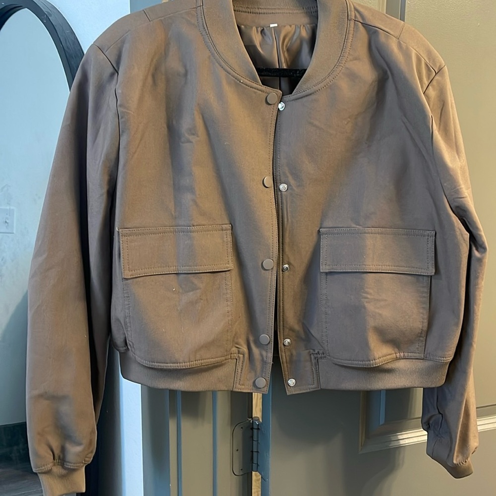 Brown bomber jacket